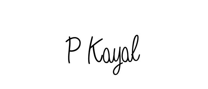 Make a beautiful signature design for name P Kayal. With this signature (Angelique-Rose-font-FFP) style, you can create a handwritten signature for free. P Kayal signature style 5 images and pictures png