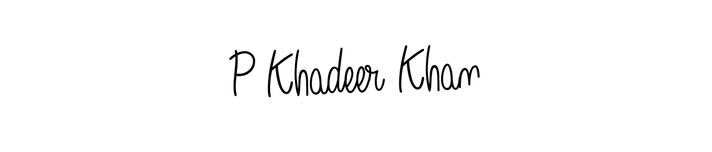 You can use this online signature creator to create a handwritten signature for the name P Khadeer Khan. This is the best online autograph maker. P Khadeer Khan signature style 5 images and pictures png