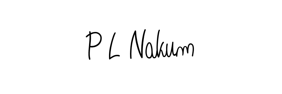 Make a beautiful signature design for name P L Nakum. With this signature (Angelique-Rose-font-FFP) style, you can create a handwritten signature for free. P L Nakum signature style 5 images and pictures png