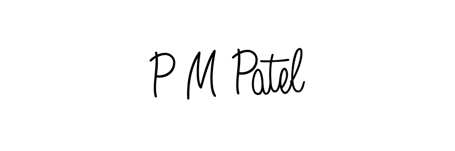 Use a signature maker to create a handwritten signature online. With this signature software, you can design (Angelique-Rose-font-FFP) your own signature for name P M Patel. P M Patel signature style 5 images and pictures png