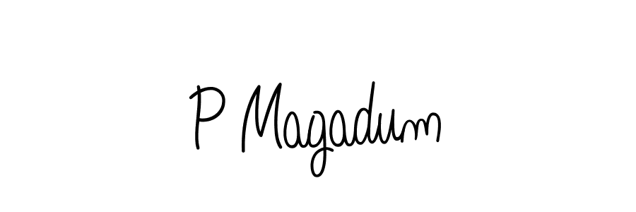 The best way (Angelique-Rose-font-FFP) to make a short signature is to pick only two or three words in your name. The name P Magadum include a total of six letters. For converting this name. P Magadum signature style 5 images and pictures png