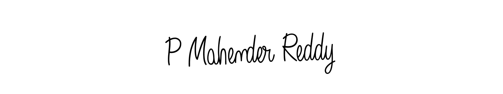 You should practise on your own different ways (Angelique-Rose-font-FFP) to write your name (P Mahender Reddy) in signature. don't let someone else do it for you. P Mahender Reddy signature style 5 images and pictures png