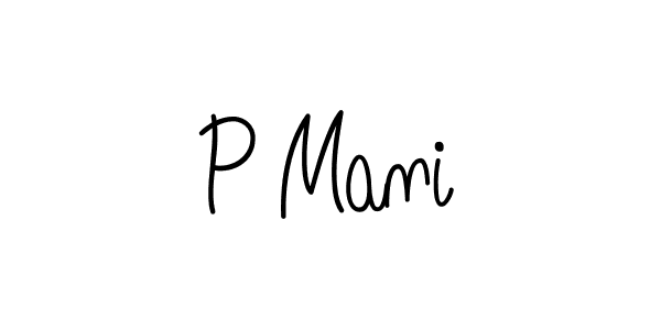 The best way (Angelique-Rose-font-FFP) to make a short signature is to pick only two or three words in your name. The name P Mani include a total of six letters. For converting this name. P Mani signature style 5 images and pictures png