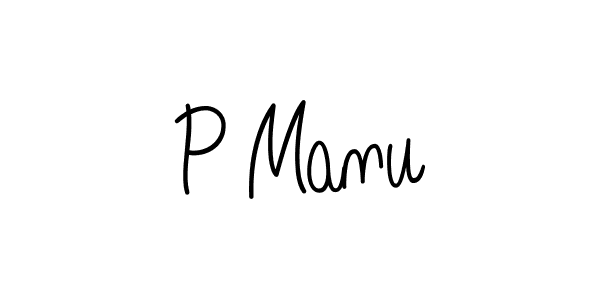 Make a beautiful signature design for name P Manu. With this signature (Angelique-Rose-font-FFP) style, you can create a handwritten signature for free. P Manu signature style 5 images and pictures png