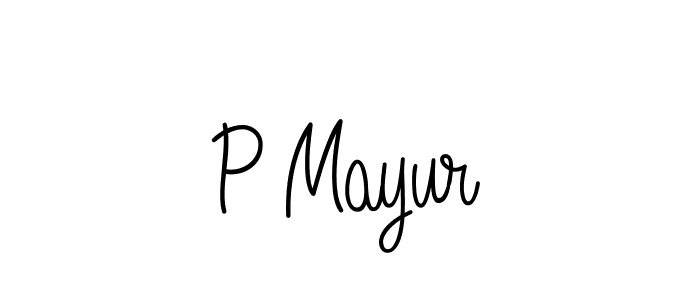 Design your own signature with our free online signature maker. With this signature software, you can create a handwritten (Angelique-Rose-font-FFP) signature for name P Mayur. P Mayur signature style 5 images and pictures png