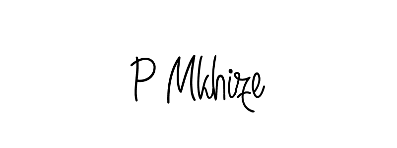 The best way (Angelique-Rose-font-FFP) to make a short signature is to pick only two or three words in your name. The name P Mkhize include a total of six letters. For converting this name. P Mkhize signature style 5 images and pictures png