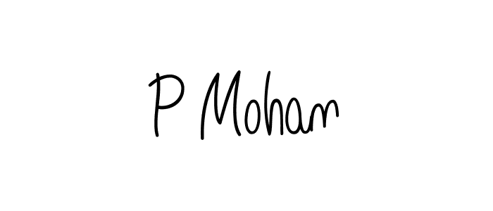 P Mohan stylish signature style. Best Handwritten Sign (Angelique-Rose-font-FFP) for my name. Handwritten Signature Collection Ideas for my name P Mohan. P Mohan signature style 5 images and pictures png