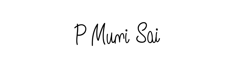 P Muni Sai stylish signature style. Best Handwritten Sign (Angelique-Rose-font-FFP) for my name. Handwritten Signature Collection Ideas for my name P Muni Sai. P Muni Sai signature style 5 images and pictures png