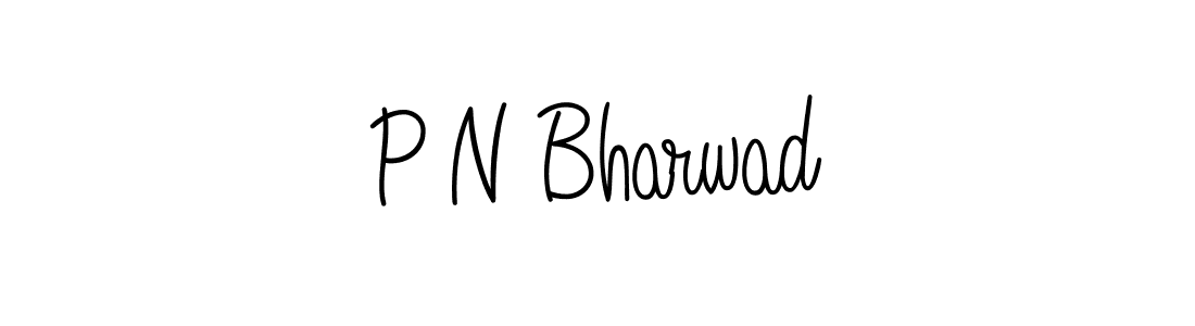 How to make P N Bharwad name signature. Use Angelique-Rose-font-FFP style for creating short signs online. This is the latest handwritten sign. P N Bharwad signature style 5 images and pictures png