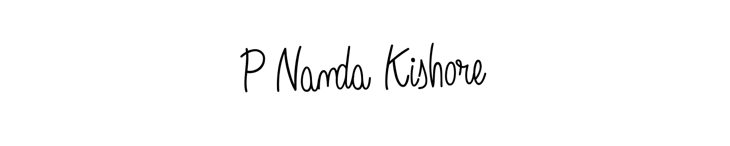 Use a signature maker to create a handwritten signature online. With this signature software, you can design (Angelique-Rose-font-FFP) your own signature for name P Nanda Kishore. P Nanda Kishore signature style 5 images and pictures png