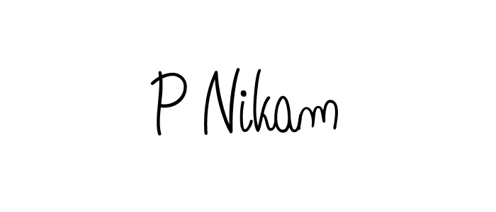 You should practise on your own different ways (Angelique-Rose-font-FFP) to write your name (P Nikam) in signature. don't let someone else do it for you. P Nikam signature style 5 images and pictures png