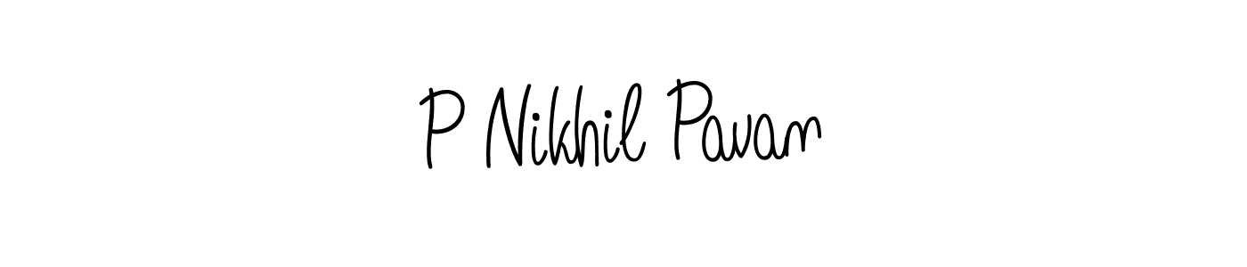 You should practise on your own different ways (Angelique-Rose-font-FFP) to write your name (P Nikhil Pavan) in signature. don't let someone else do it for you. P Nikhil Pavan signature style 5 images and pictures png