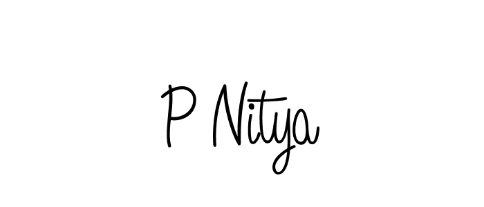Use a signature maker to create a handwritten signature online. With this signature software, you can design (Angelique-Rose-font-FFP) your own signature for name P Nitya. P Nitya signature style 5 images and pictures png