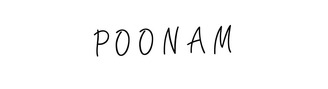 Design your own signature with our free online signature maker. With this signature software, you can create a handwritten (Angelique-Rose-font-FFP) signature for name P O O N A M. P O O N A M signature style 5 images and pictures png