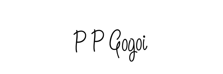 How to make P P Gogoi signature? Angelique-Rose-font-FFP is a professional autograph style. Create handwritten signature for P P Gogoi name. P P Gogoi signature style 5 images and pictures png