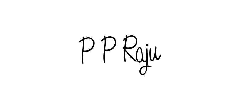 The best way (Angelique-Rose-font-FFP) to make a short signature is to pick only two or three words in your name. The name P P Raju include a total of six letters. For converting this name. P P Raju signature style 5 images and pictures png