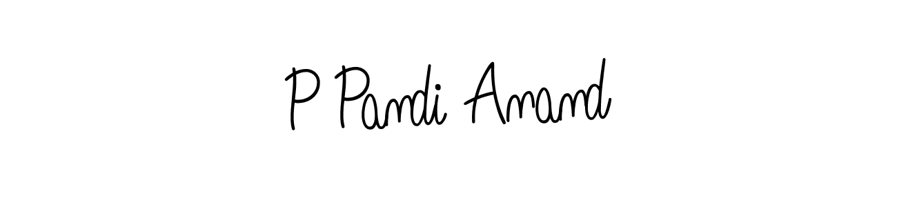 You should practise on your own different ways (Angelique-Rose-font-FFP) to write your name (P Pandi Anand) in signature. don't let someone else do it for you. P Pandi Anand signature style 5 images and pictures png