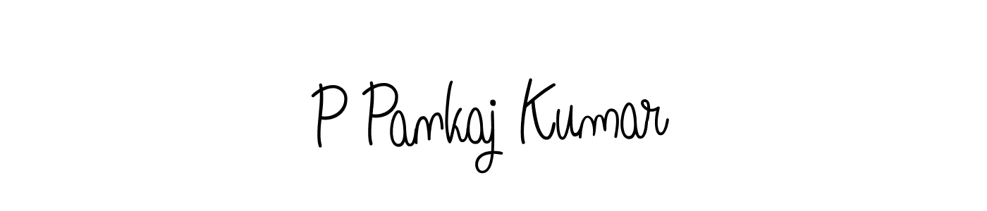 How to make P Pankaj Kumar name signature. Use Angelique-Rose-font-FFP style for creating short signs online. This is the latest handwritten sign. P Pankaj Kumar signature style 5 images and pictures png