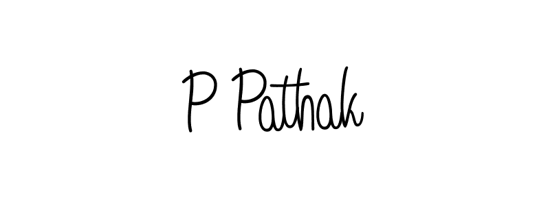 Design your own signature with our free online signature maker. With this signature software, you can create a handwritten (Angelique-Rose-font-FFP) signature for name P Pathak. P Pathak signature style 5 images and pictures png