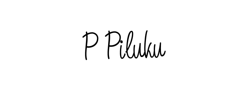 if you are searching for the best signature style for your name P Piluku. so please give up your signature search. here we have designed multiple signature styles  using Angelique-Rose-font-FFP. P Piluku signature style 5 images and pictures png