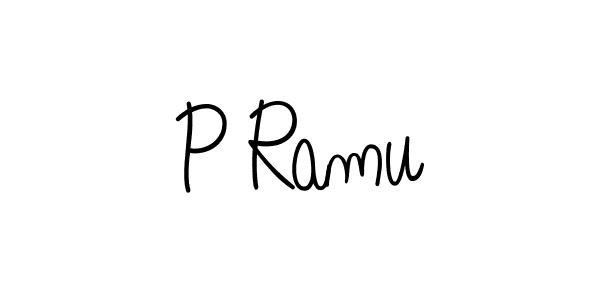 Design your own signature with our free online signature maker. With this signature software, you can create a handwritten (Angelique-Rose-font-FFP) signature for name P Ramu. P Ramu signature style 5 images and pictures png