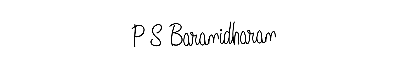The best way (Angelique-Rose-font-FFP) to make a short signature is to pick only two or three words in your name. The name P S Baranidharan include a total of six letters. For converting this name. P S Baranidharan signature style 5 images and pictures png