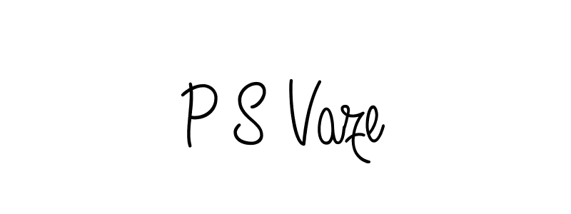 The best way (Angelique-Rose-font-FFP) to make a short signature is to pick only two or three words in your name. The name P S Vaze include a total of six letters. For converting this name. P S Vaze signature style 5 images and pictures png