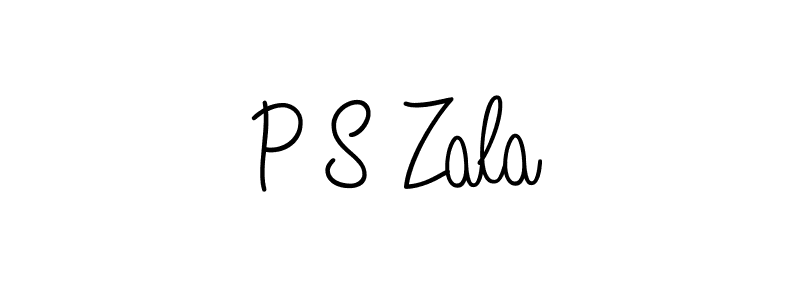 How to make P S Zala name signature. Use Angelique-Rose-font-FFP style for creating short signs online. This is the latest handwritten sign. P S Zala signature style 5 images and pictures png