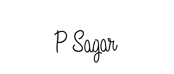 The best way (Angelique-Rose-font-FFP) to make a short signature is to pick only two or three words in your name. The name P Sagar include a total of six letters. For converting this name. P Sagar signature style 5 images and pictures png