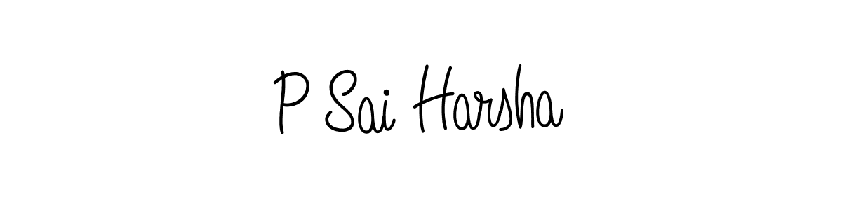 The best way (Angelique-Rose-font-FFP) to make a short signature is to pick only two or three words in your name. The name P Sai Harsha include a total of six letters. For converting this name. P Sai Harsha signature style 5 images and pictures png