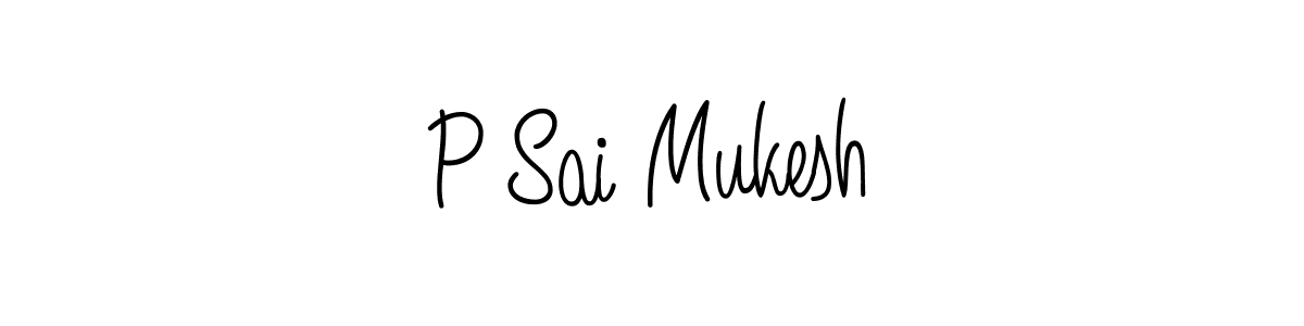 The best way (Angelique-Rose-font-FFP) to make a short signature is to pick only two or three words in your name. The name P Sai Mukesh include a total of six letters. For converting this name. P Sai Mukesh signature style 5 images and pictures png