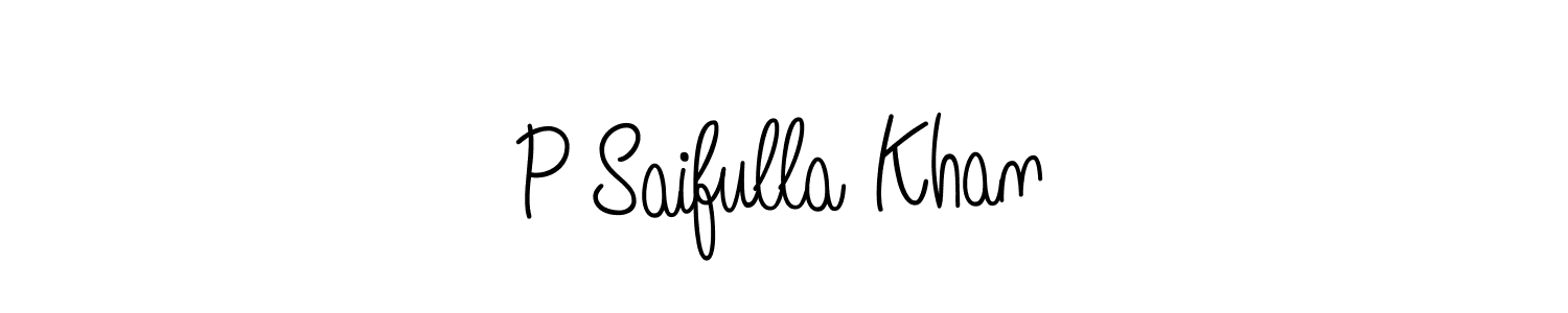 How to make P Saifulla Khan name signature. Use Angelique-Rose-font-FFP style for creating short signs online. This is the latest handwritten sign. P Saifulla Khan signature style 5 images and pictures png