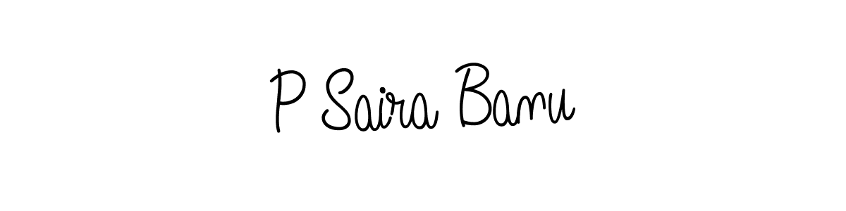 How to make P Saira Banu name signature. Use Angelique-Rose-font-FFP style for creating short signs online. This is the latest handwritten sign. P Saira Banu signature style 5 images and pictures png