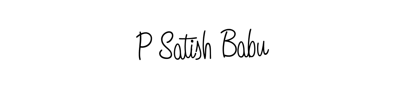 The best way (Angelique-Rose-font-FFP) to make a short signature is to pick only two or three words in your name. The name P Satish Babu include a total of six letters. For converting this name. P Satish Babu signature style 5 images and pictures png