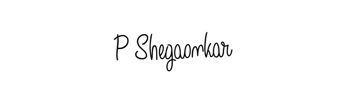 Make a beautiful signature design for name P Shegaonkar. With this signature (Angelique-Rose-font-FFP) style, you can create a handwritten signature for free. P Shegaonkar signature style 5 images and pictures png