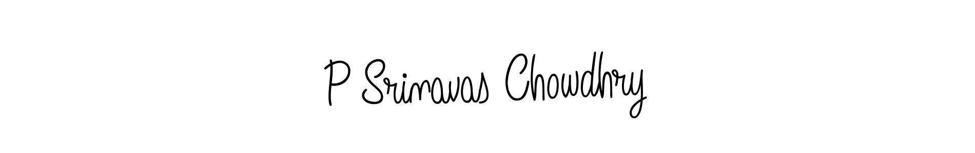 You should practise on your own different ways (Angelique-Rose-font-FFP) to write your name (P Srinavas Chowdhry) in signature. don't let someone else do it for you. P Srinavas Chowdhry signature style 5 images and pictures png