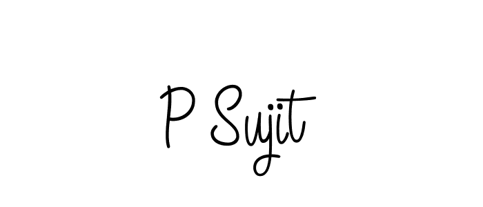 The best way (Angelique-Rose-font-FFP) to make a short signature is to pick only two or three words in your name. The name P Sujit include a total of six letters. For converting this name. P Sujit signature style 5 images and pictures png