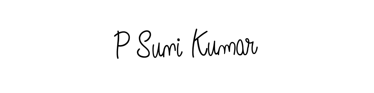 Use a signature maker to create a handwritten signature online. With this signature software, you can design (Angelique-Rose-font-FFP) your own signature for name P Suni Kumar. P Suni Kumar signature style 5 images and pictures png