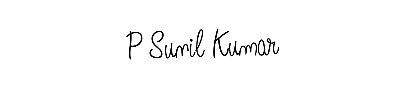 Use a signature maker to create a handwritten signature online. With this signature software, you can design (Angelique-Rose-font-FFP) your own signature for name P Sunil Kumar. P Sunil Kumar signature style 5 images and pictures png