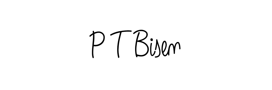 Make a beautiful signature design for name P T Bisen. With this signature (Angelique-Rose-font-FFP) style, you can create a handwritten signature for free. P T Bisen signature style 5 images and pictures png