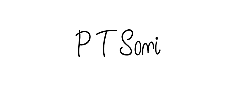 Create a beautiful signature design for name P T Soni. With this signature (Angelique-Rose-font-FFP) fonts, you can make a handwritten signature for free. P T Soni signature style 5 images and pictures png