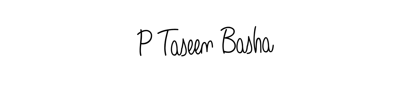 Make a beautiful signature design for name P Taseen Basha. With this signature (Angelique-Rose-font-FFP) style, you can create a handwritten signature for free. P Taseen Basha signature style 5 images and pictures png