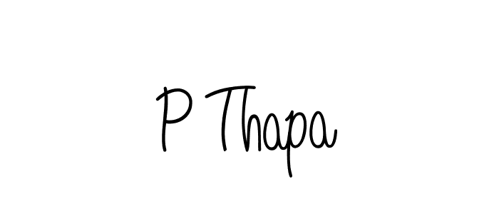 Make a beautiful signature design for name P Thapa. With this signature (Angelique-Rose-font-FFP) style, you can create a handwritten signature for free. P Thapa signature style 5 images and pictures png