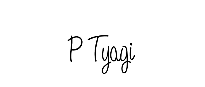 How to make P Tyagi name signature. Use Angelique-Rose-font-FFP style for creating short signs online. This is the latest handwritten sign. P Tyagi signature style 5 images and pictures png