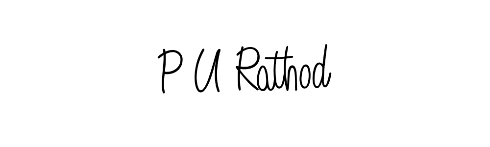 Make a beautiful signature design for name P U Rathod. With this signature (Angelique-Rose-font-FFP) style, you can create a handwritten signature for free. P U Rathod signature style 5 images and pictures png