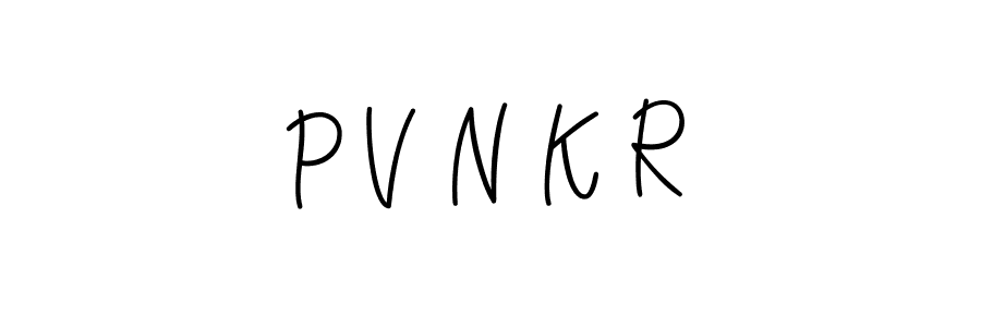The best way (Angelique-Rose-font-FFP) to make a short signature is to pick only two or three words in your name. The name P V N K R include a total of six letters. For converting this name. P V N K R signature style 5 images and pictures png