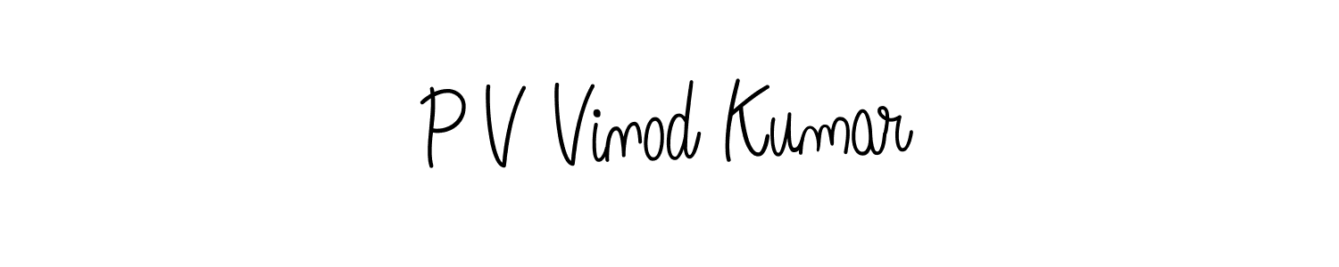 if you are searching for the best signature style for your name P V Vinod Kumar. so please give up your signature search. here we have designed multiple signature styles  using Angelique-Rose-font-FFP. P V Vinod Kumar signature style 5 images and pictures png