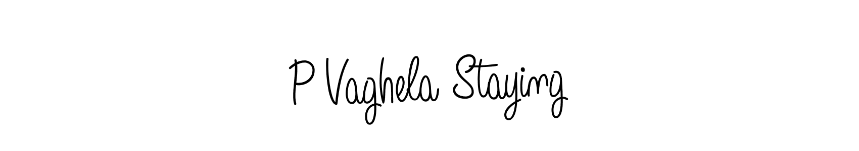 You should practise on your own different ways (Angelique-Rose-font-FFP) to write your name (P Vaghela Staying) in signature. don't let someone else do it for you. P Vaghela Staying signature style 5 images and pictures png