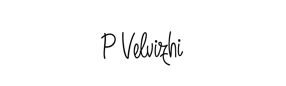 Make a beautiful signature design for name P Velvizhi. With this signature (Angelique-Rose-font-FFP) style, you can create a handwritten signature for free. P Velvizhi signature style 5 images and pictures png