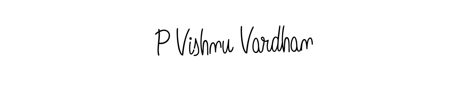 Make a beautiful signature design for name P Vishnu Vardhan. With this signature (Angelique-Rose-font-FFP) style, you can create a handwritten signature for free. P Vishnu Vardhan signature style 5 images and pictures png